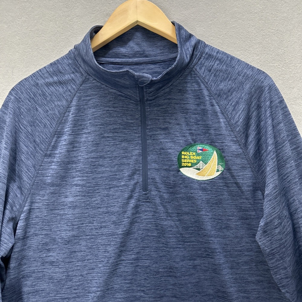 Rolex Big Boat Series 2016 Charles River Apparel Pullover Men L Blue 1/4 Zip